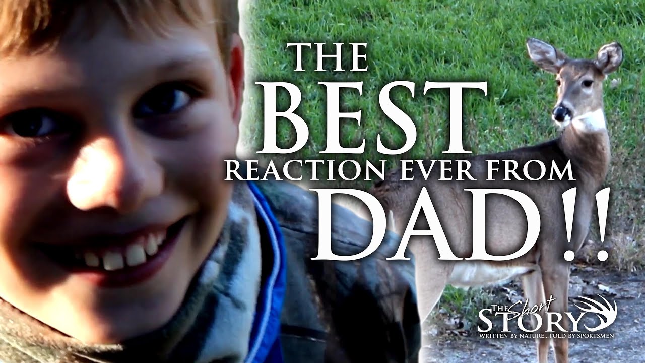 Youth Hunting at its BEST!!!  Hunter's first deer with bow and dad FREAKS OUT!!!