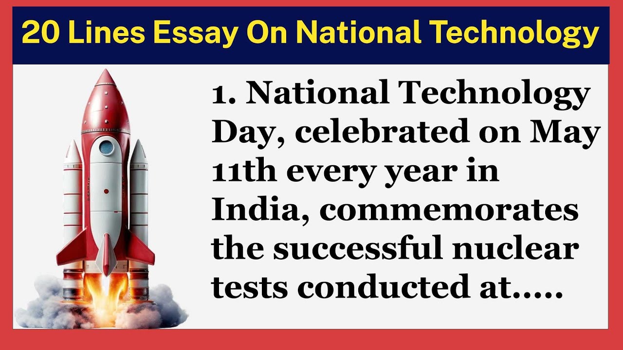 20 Lines Essay On National Technology Day | Essay On National Technology Day | Essay Writing