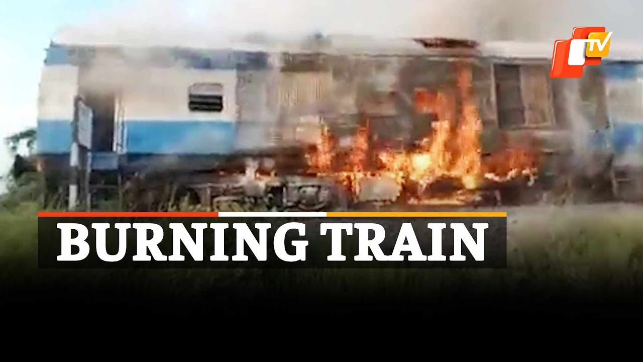 Watch: Passenger Train Catches Fire In Bihar&rsquo;s Bhelwa Area