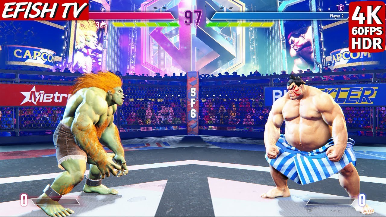 Blanka vs E. Honda (Hardest AI) - Street Fighter 6 | 4K 60FPS HDR