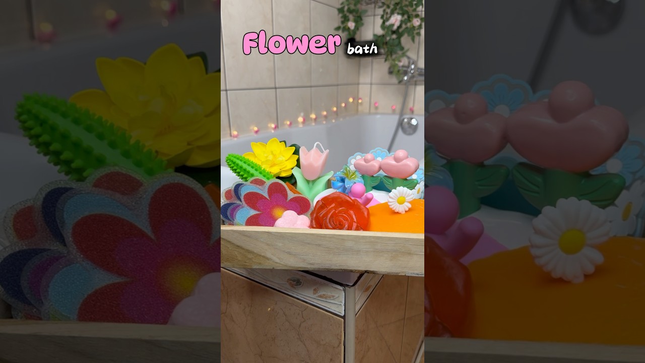 Flower bath 🌺 🛁 what's next? #asmr #bathroutine #bathessentials #night #shorts #fyp #bathtime