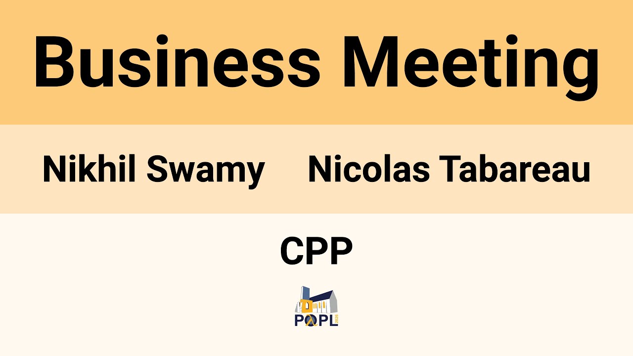 [CPP'26] Business Meeting
