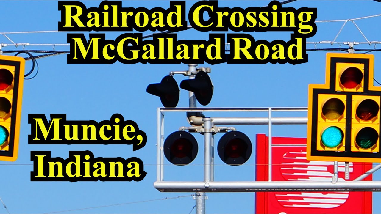 Railroad Crossing: East McGallard Road in Muncie, Indiana, NS Single Main