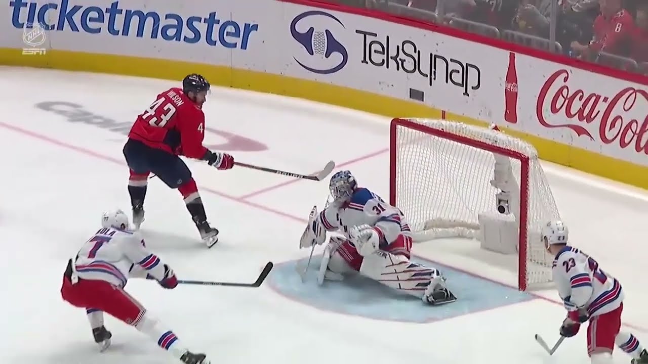 Alex Ovechkin gets an assist on Wilson's great goal vs Rangers (25 feb 2023)