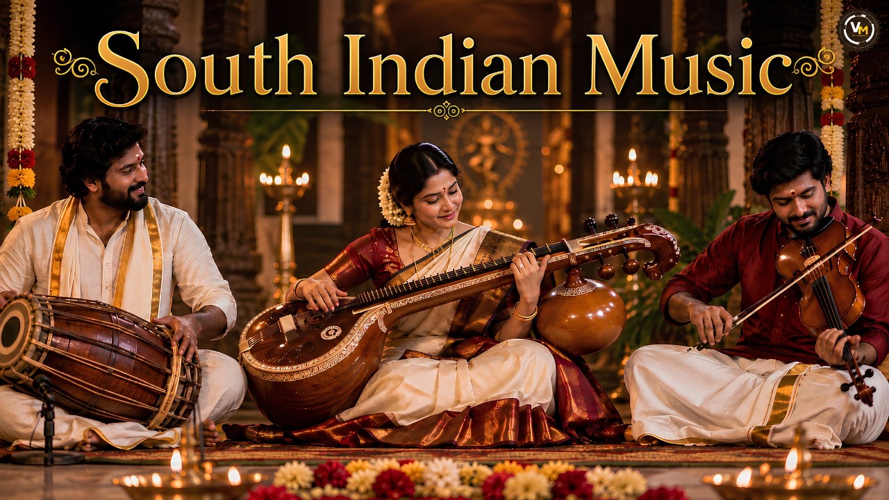 South Indian Music Part 1🎻 Veena & Violin | Soulful Carnatic Music for Peace & Relaxation