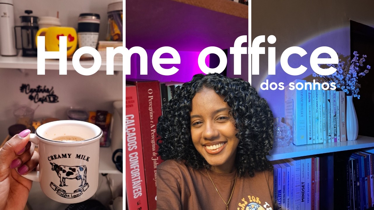 Transformei meu Home Office + Estante de livros estilo Pinterest ✨