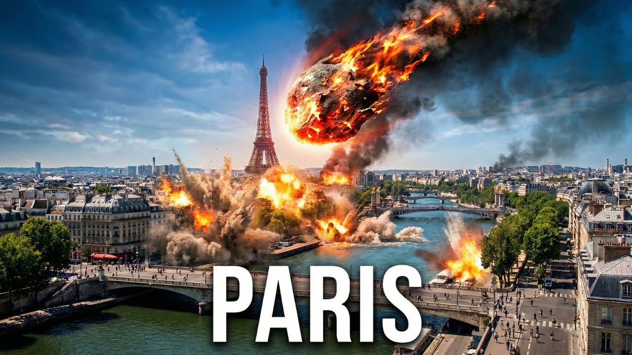 Paris Asteroid Impact Simulation | Ultra-Real Cinematic Disaster Concept (AI VFX)