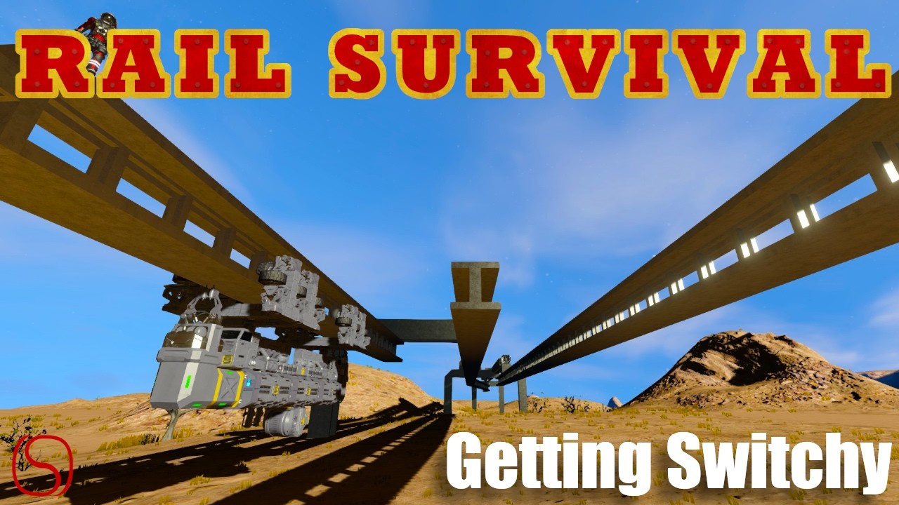 The Railyard Takes Shape - Rail Survival EP 14   A Space Engineers Railroading Adventure