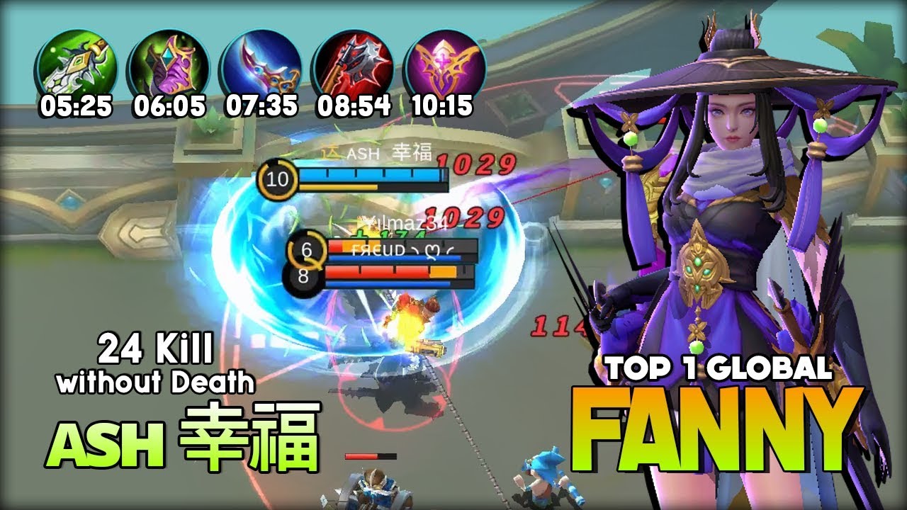 10 Minutes 24 Kill without Death! ᴀsн 幸福 Top 1 Global Fanny ~ Mobile Legends