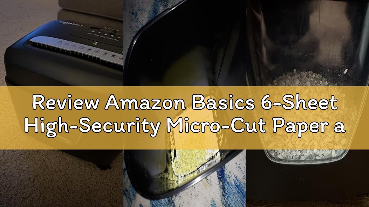 Review Amazon Basics 6-Sheet High-Security Micro-Cut Paper and Credit Card Home Office Shredder