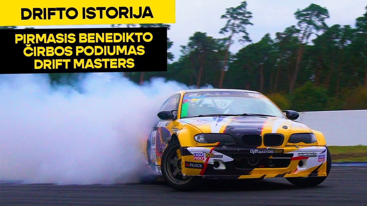 Pirmasis Benedikto Čirbos podiumas Drift Masters