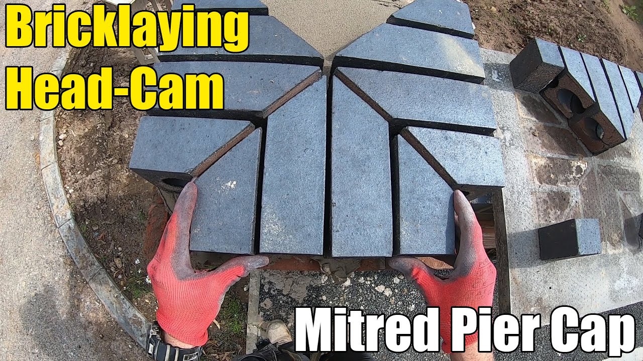 Bricklaying - POV/Head Camera Mitred Pier Cap #bricklaying #building #vlog #brickart