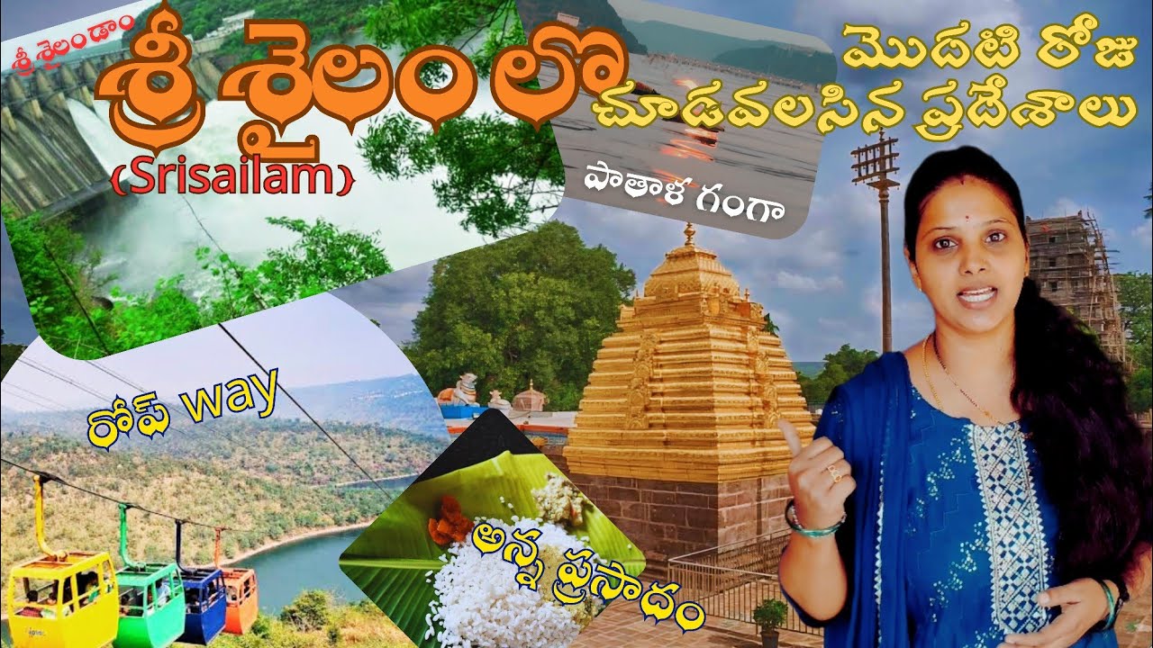 శ్రీ శైలం లొ చూడవలసిన ప్రదేశాలు | పాతాళ గంగా | శ్రీశైలం డ్యాం| రోప్ వే | Srisailam Trip in Telugu