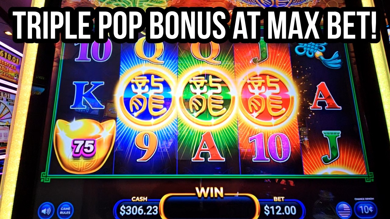 MAKSYMALNY ZAKŁAD 40,00 $ POTR&Oacute;JNY BONUS POP w automacie Leprechaun Triple Coin Treasures