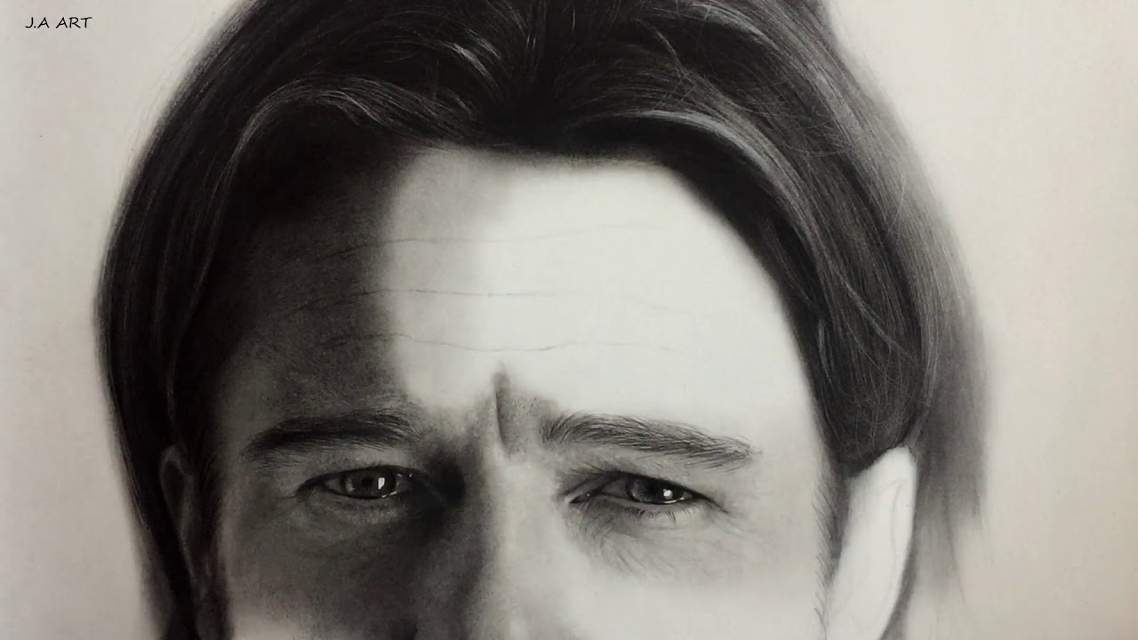 DETAILING AND TONING WITH JAKAR CHARCOAL | BRAD PITT DRAWING