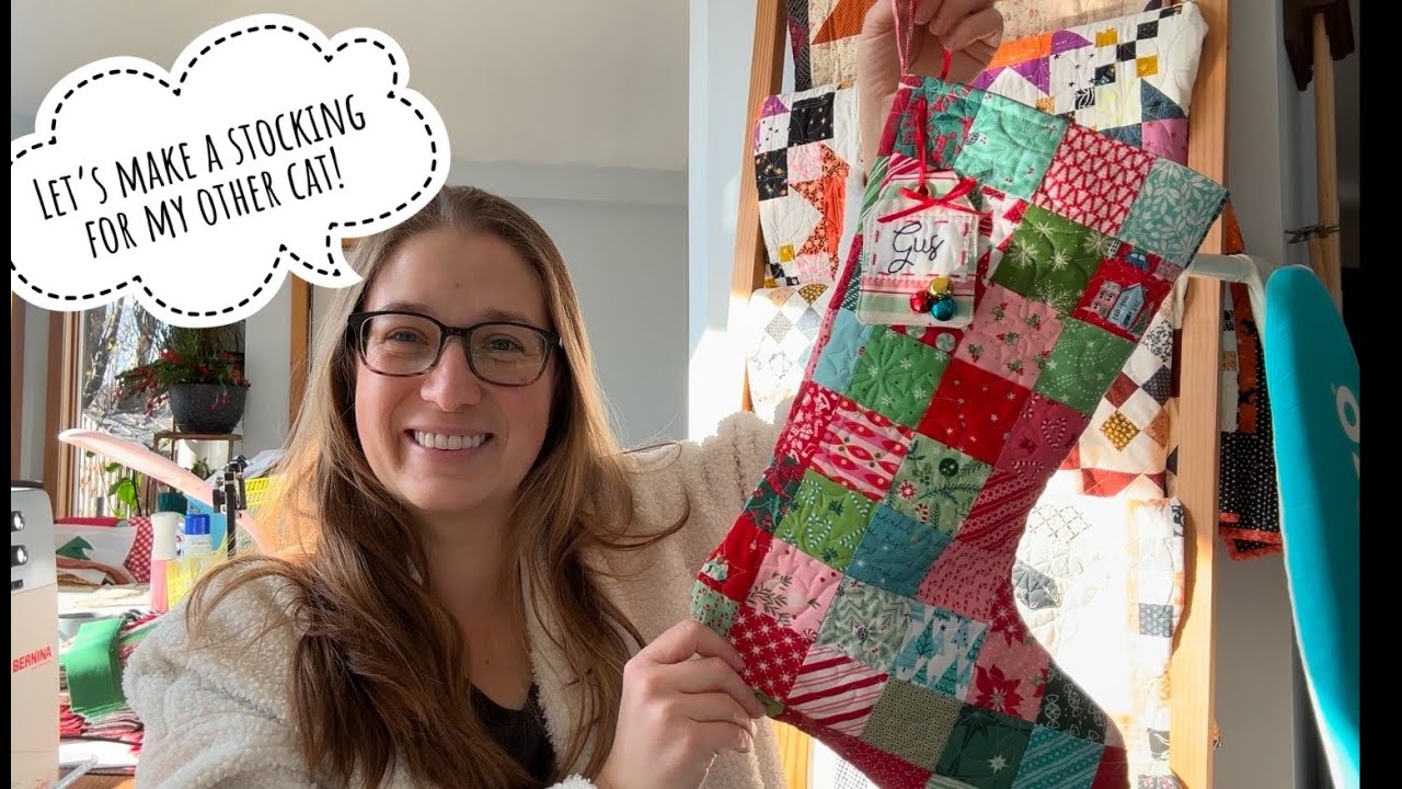 Making another Large Christmas stocking, quilted christmas stocking tutorial