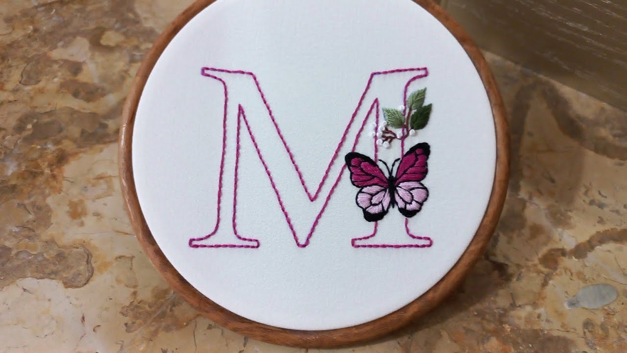 تعليم طريقه تطريز تصميم حرف M بالتفصيل/ Letter M embroidery