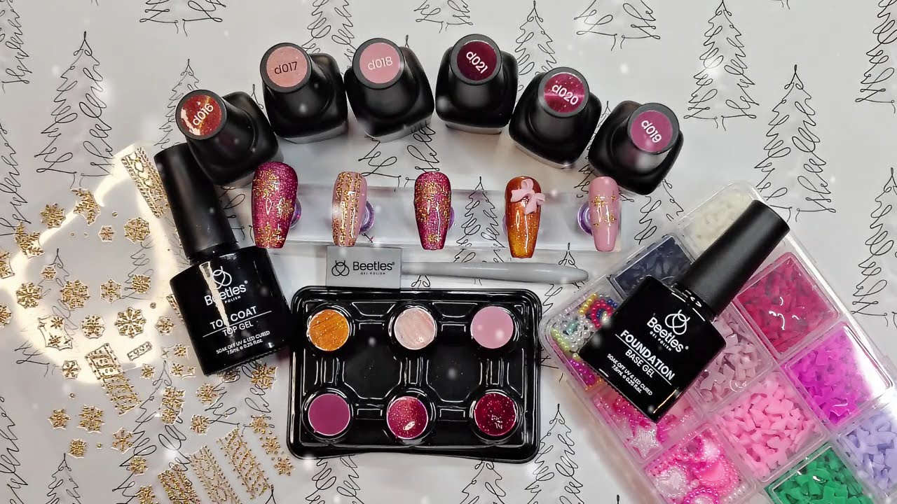 Праздничный маникюр Beetles Sugar Plum | #ногти #рождественскиеногти #стильногтей #beetlesgelpoli...