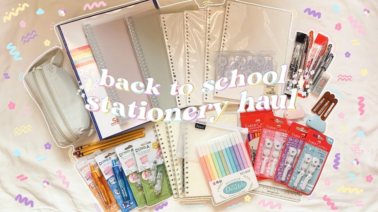 aesthetic back to school stationery haul ✨🖋 school stationery essentials 🌈
