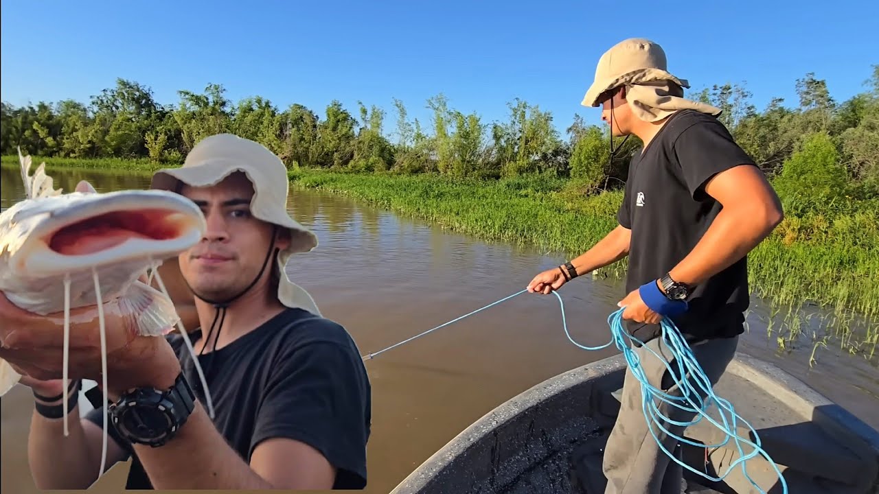 ASÍ SE PESCA EN LA ISLA. 🦈🐟 SURUBIES @NICOREYNOSO_RAMALLO 