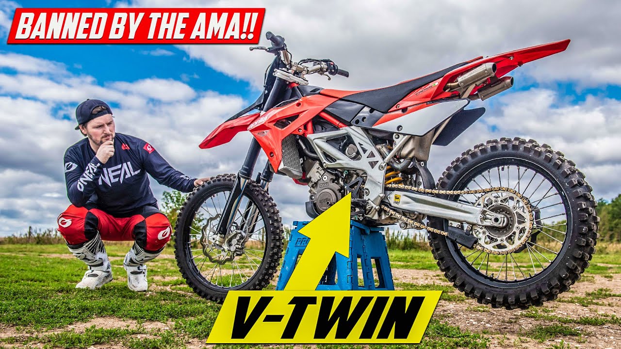 Riding the OUTLAWED Twin Cylinder Dirt Bike!