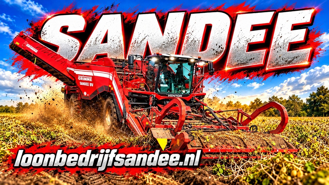 Aardappeloogst met Ventor 4150 Grimme, Landbouw en loonbedrijf SANDEE.  4K.