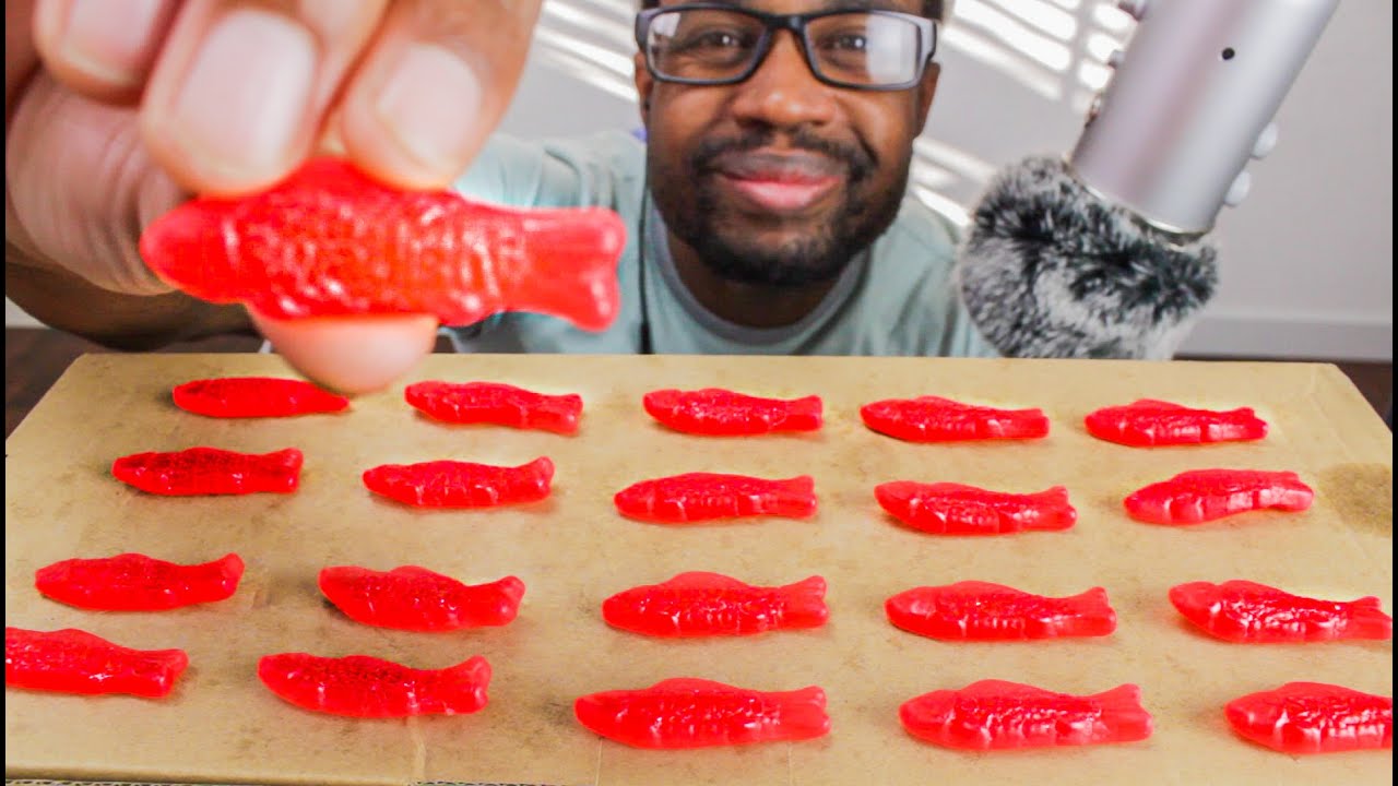 ASMR EATING SWEDISH FISH CANDY ( Squishy , Tingly sounds ) |  ASMR TY | MUKBANG