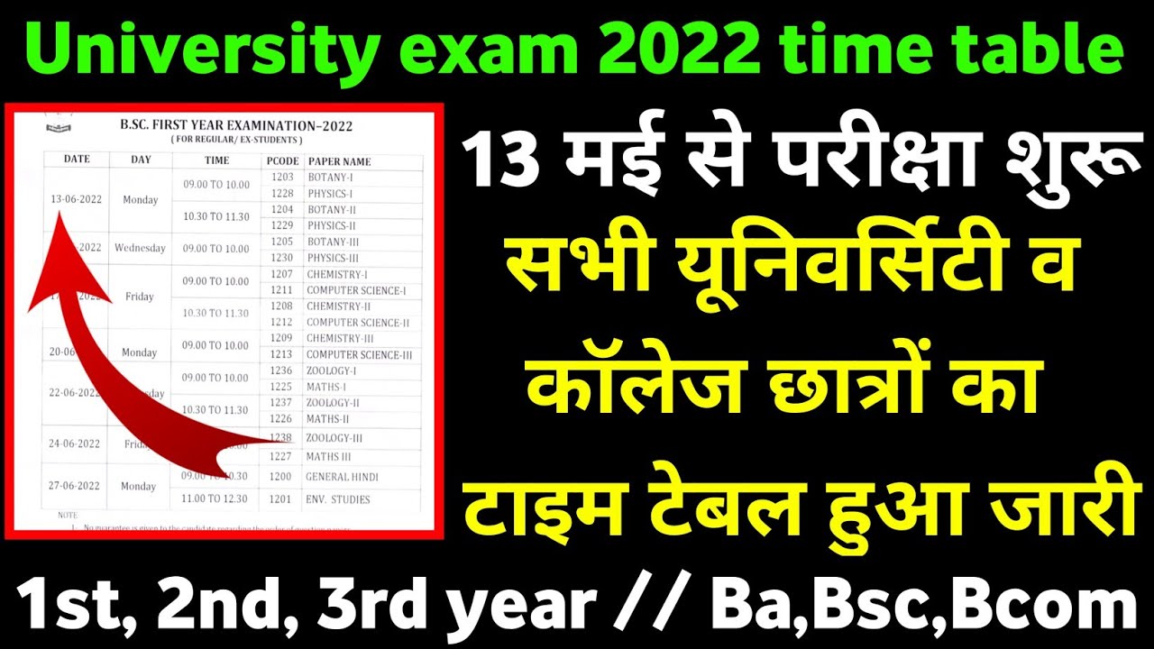 Exam time table 2022 declared ।। Ba,Bsc,Bcom ।। College exam admit card 2022 ।। Pdusu ।। rrbmu ।।uok