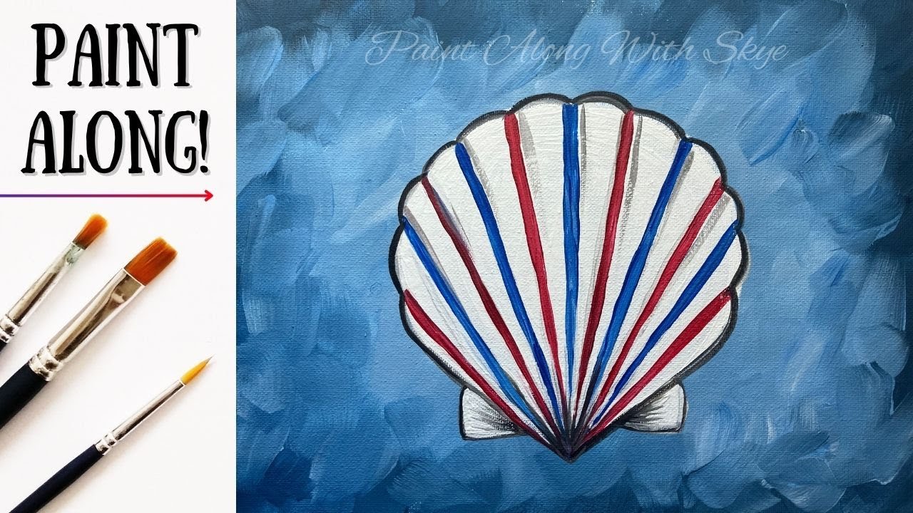 EP246 - 'Patriotic Painted Seashell' easy acrylic paint along video for Fourth of July