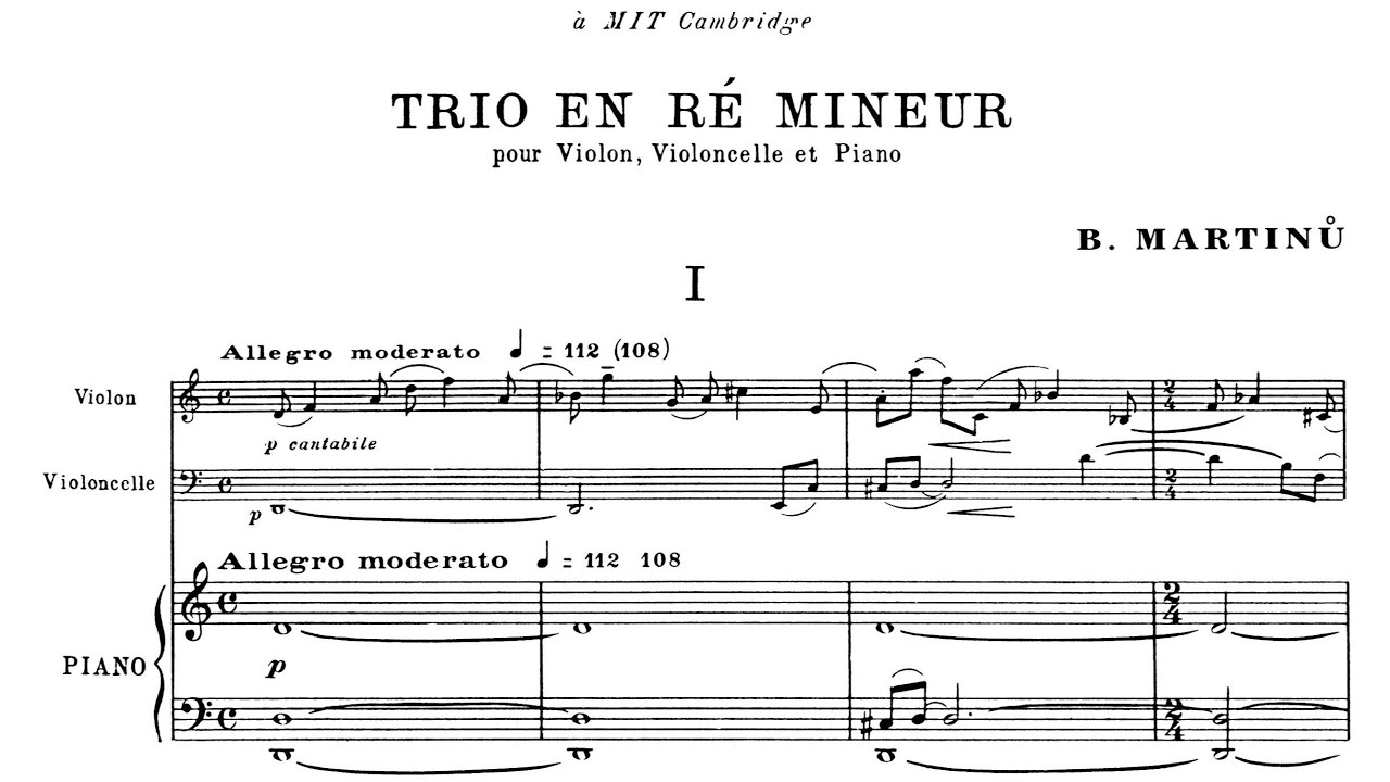 Bohuslav Martinů - Piano Trio No. 2 in D Minor, H. 327
