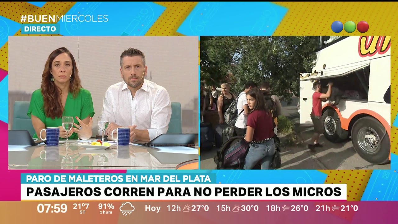 PIQUETE de MALETEROS en la terminal de MAR DEL PLATA - Buen Telefe