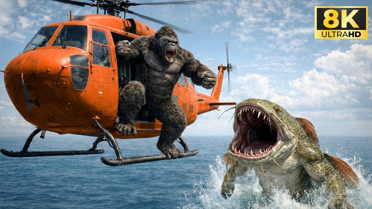 KING KONG vs Giant Catfish Monster: The Biggest Battle of the Sea | Full Movie 🎬