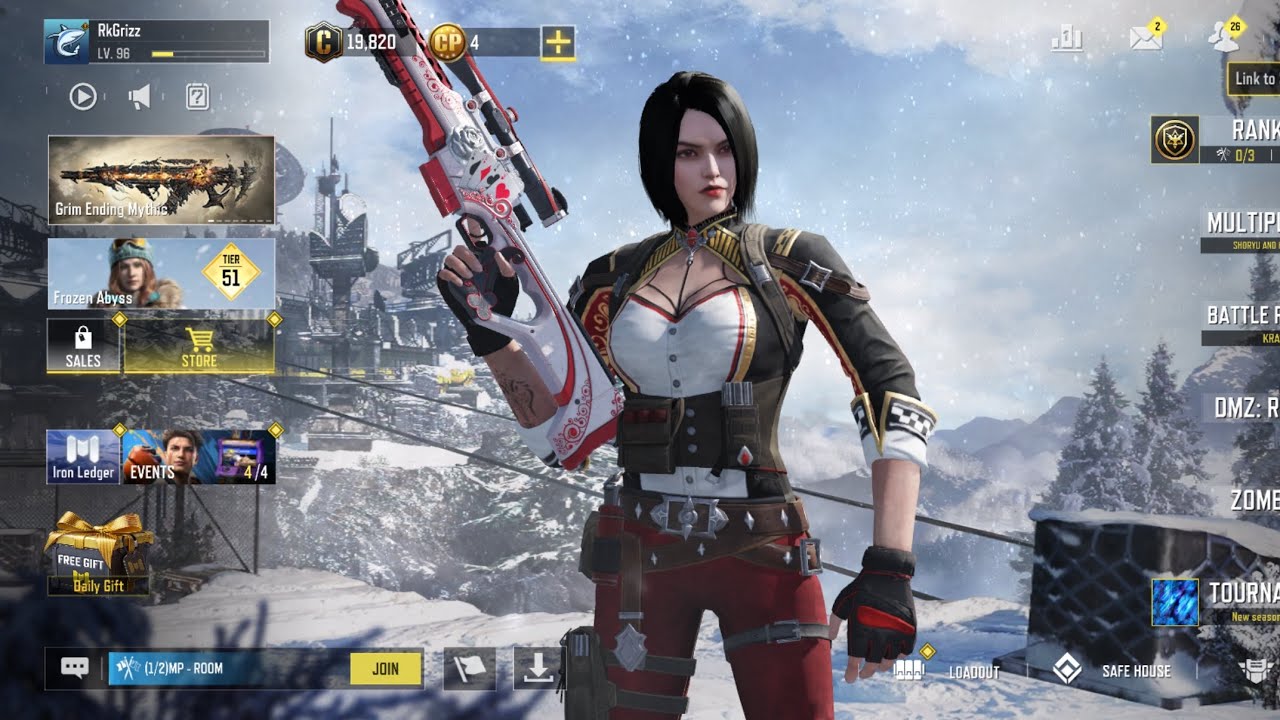 New tundra skin (Red Queens Rebuke) 1v1 gameplay : Codm