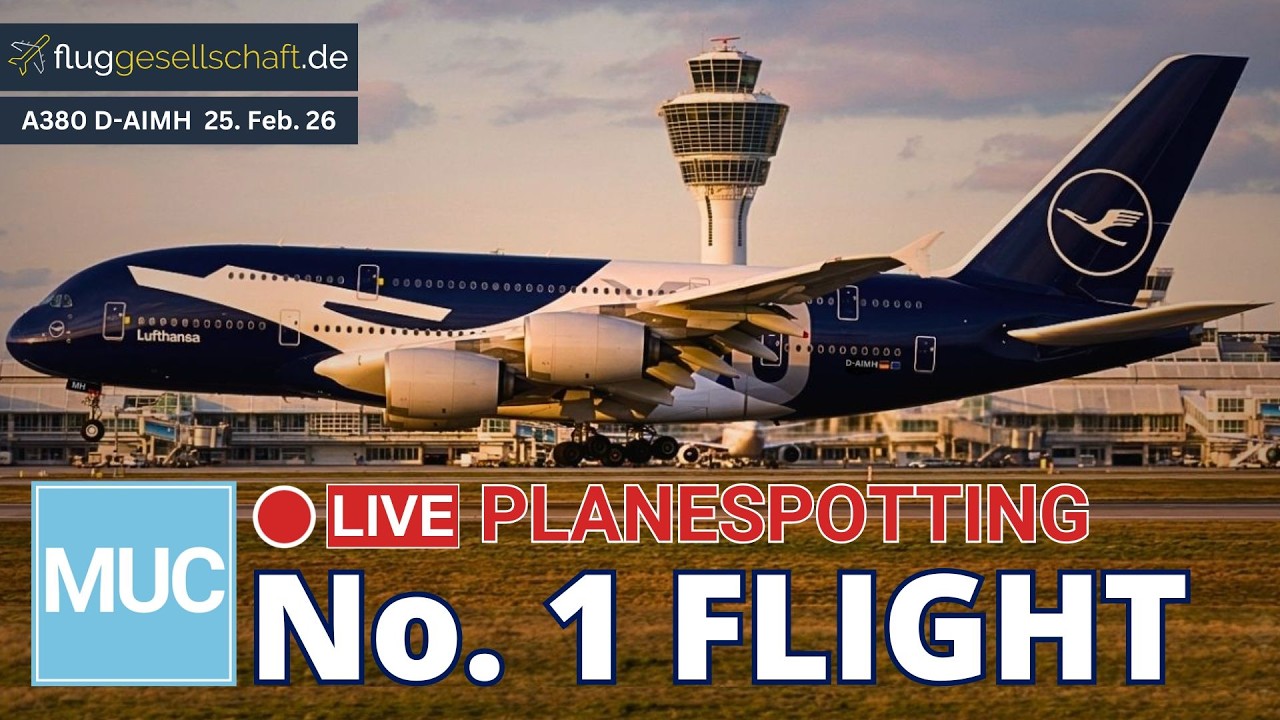 Airport LIVE: Lufthansa 1️⃣0️⃣0️⃣ A380 Special Livery 🎨 No. 1 flight to Munich / LH9901 / D-AIMH