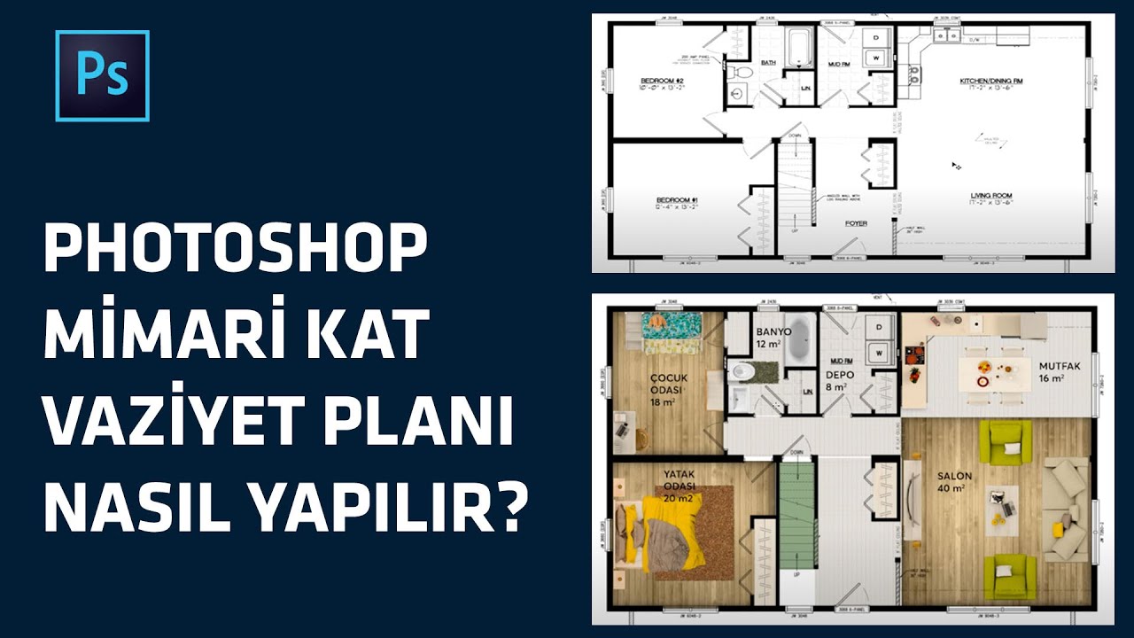 Photoshop Kat Vaziyet Planı Boyama Tefriş yerleştirme İsmail Doğan 