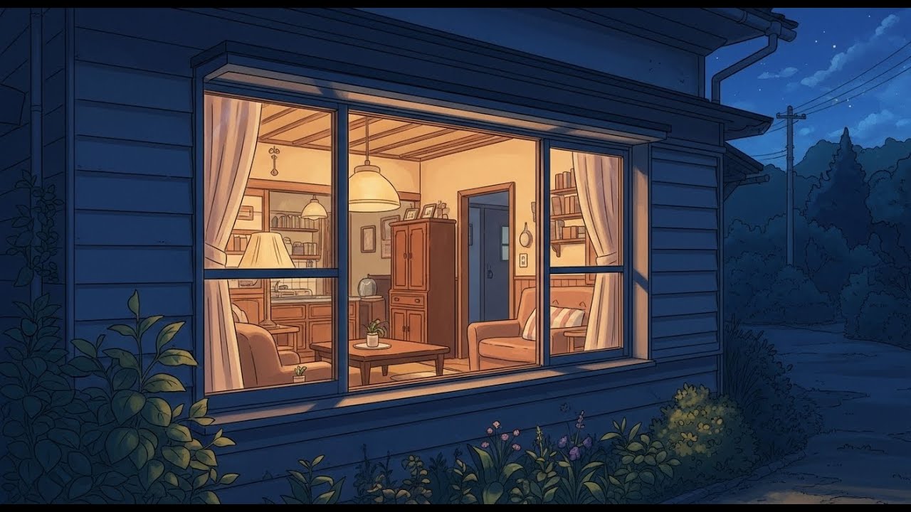 A Quiet Evening in My Old Village 🌙 | When Lights Glow and Hearts Feel Safe | Ghibli-Style ASMR
