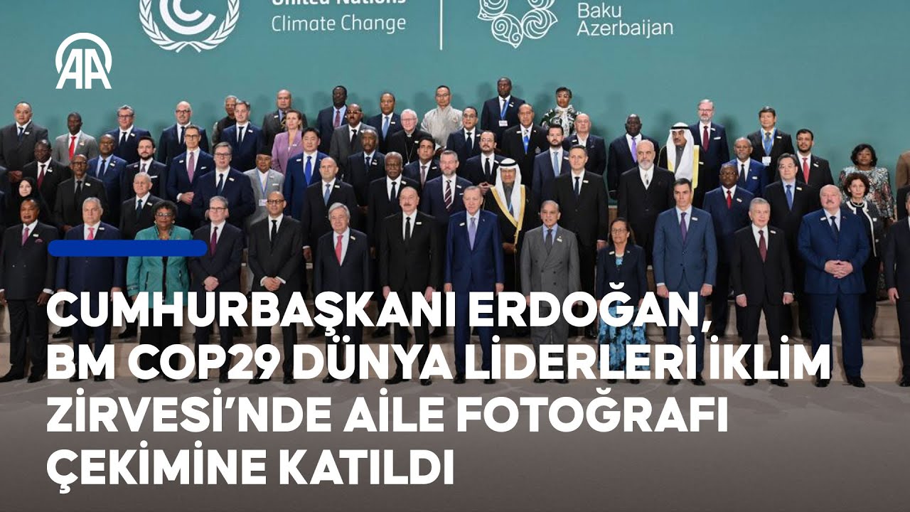 Cumhurbaşkanı Erdoğan, BM COP29 Dünya Liderleri İklim Zirvesi’nde aile fotoğrafı çekimine katıldı.