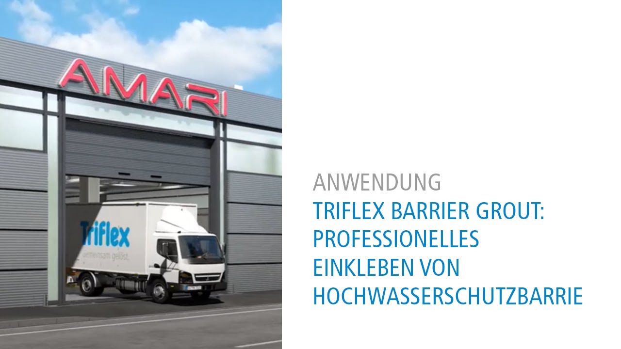 Triflex Barrier Grout Professionelles Einkleben von Hochwasserschutzbarrieren