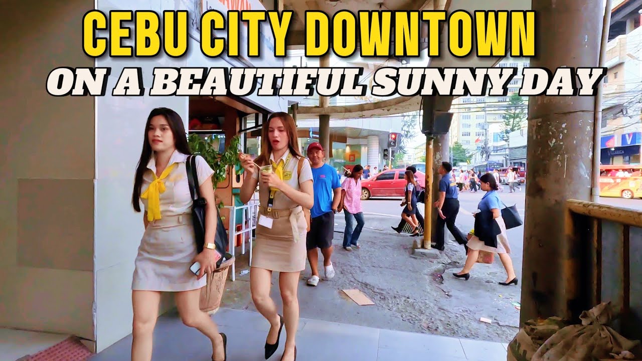 Downtown cebu city on a beautiful sunny day. Updated walking tour. Colon street