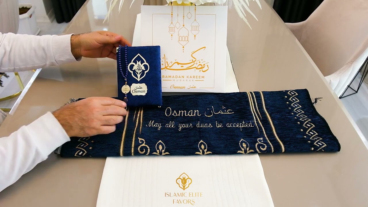 Personalized Prayer Mat Quran Bookmark Tasbeeh Gift Set Ramadan Eid Wedding Anniversary Muslim Gift