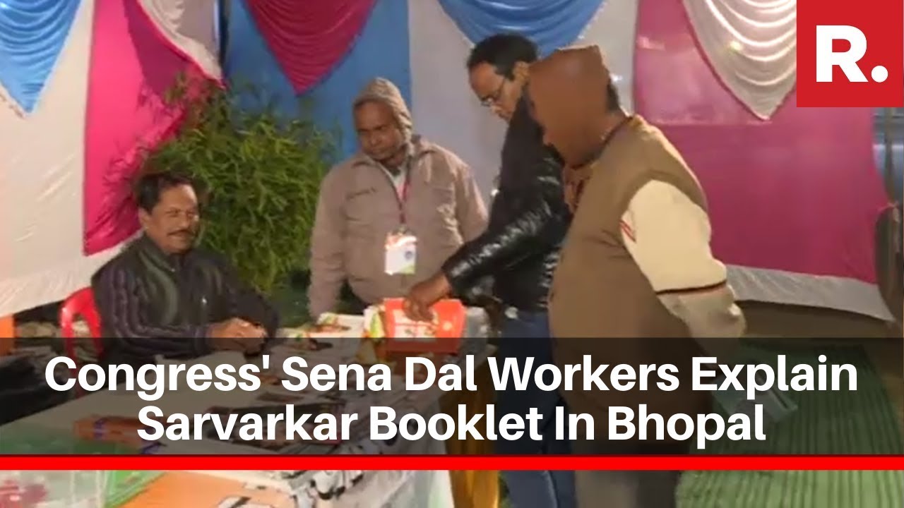 Congress' Sena Dal Workers Explain Sarvarkar Booklet In Bhopal, Madhya Pradesh