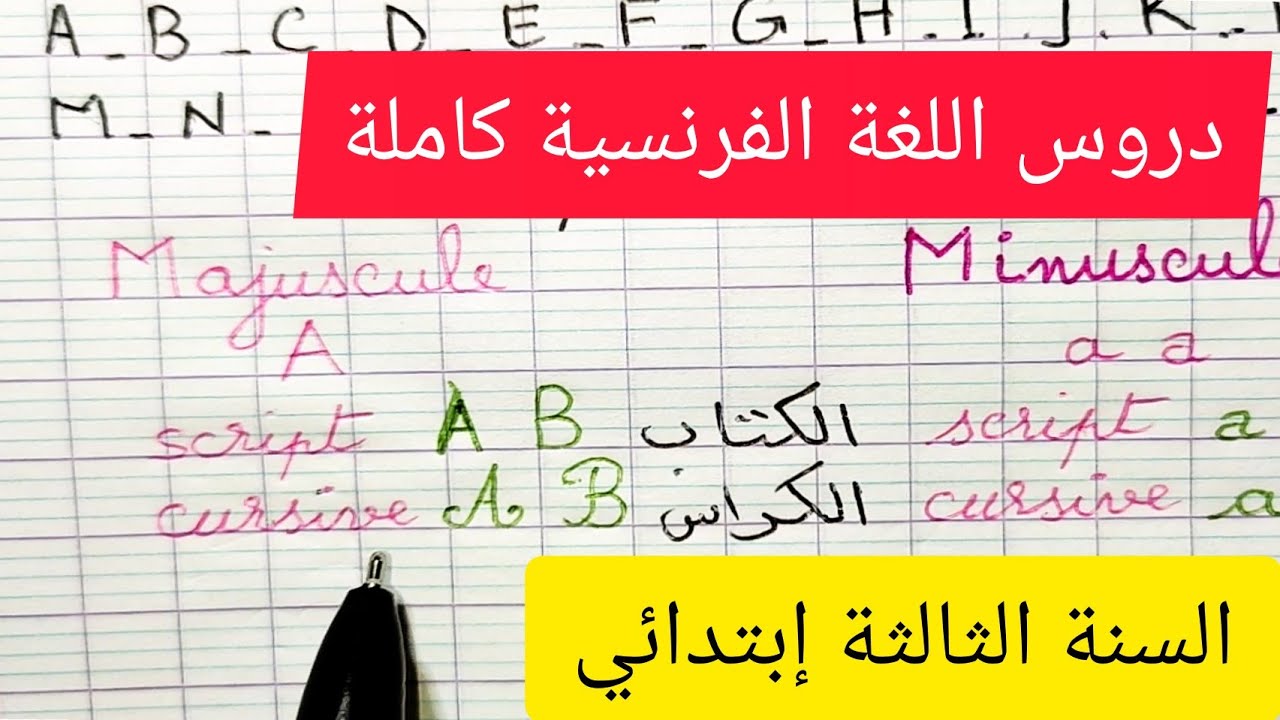 ملخص دروس اللغة الفرنسية للسنة الثالثة إبتدائي كاملة