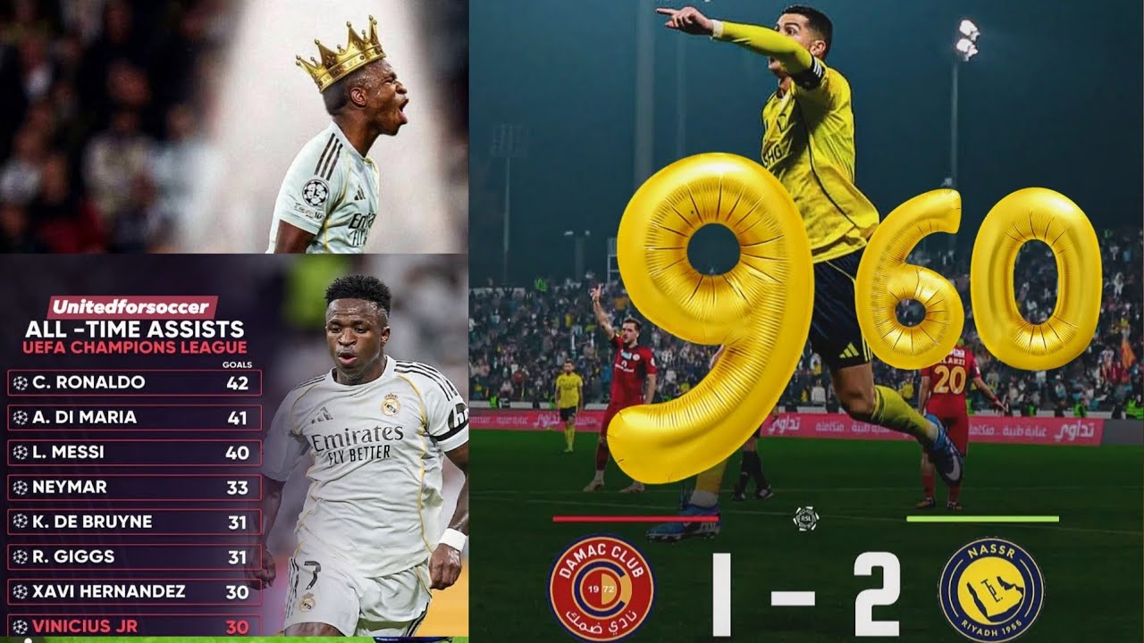 Vinijr kontinye ap bat pwop rekò pal nan mond lan !!! CR7 manke 40 gol poul manke 1000 gol rèv lia?