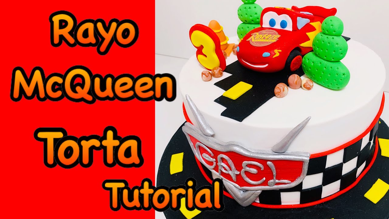 Cars Rayo McQueen Torta Temática (Tutorial decoración) Cake Cars #modeladofonfant