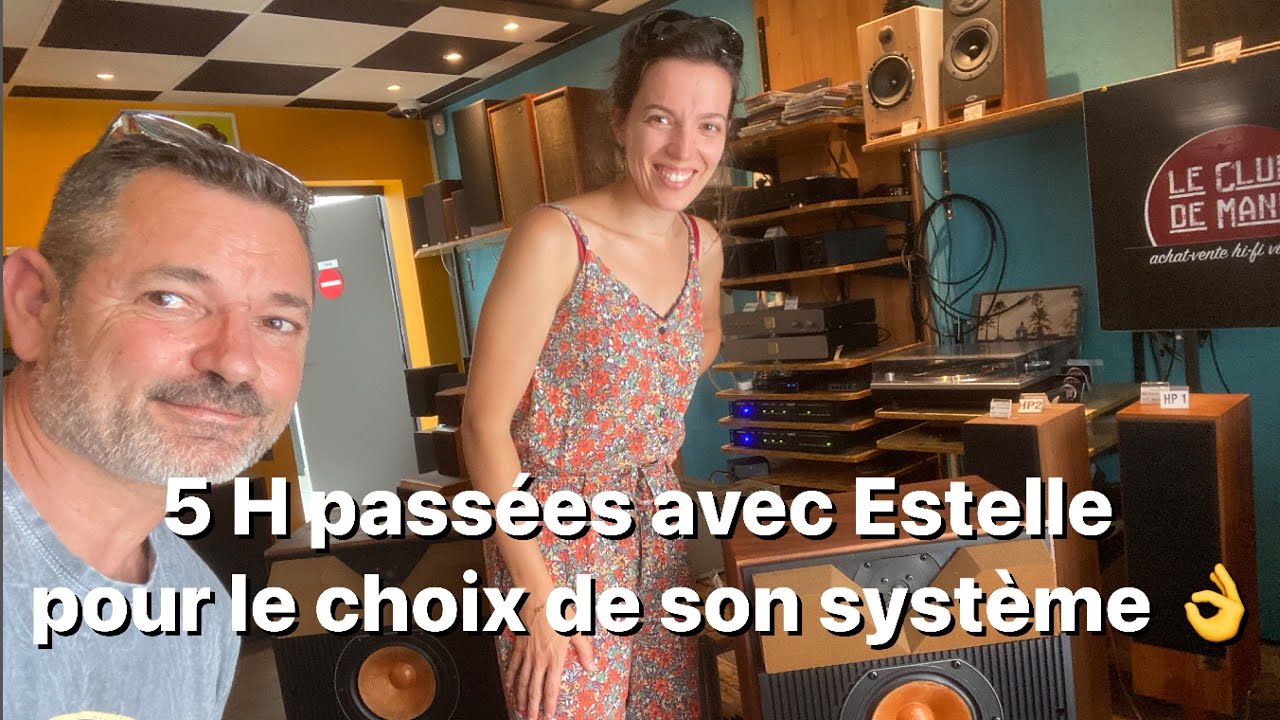 5 H passées avec Estelle un plaisir👌son choix ➡️ enceinte B&W DM6 😍🎼➡️ ampli et pré ampli Crimson 😍🎶