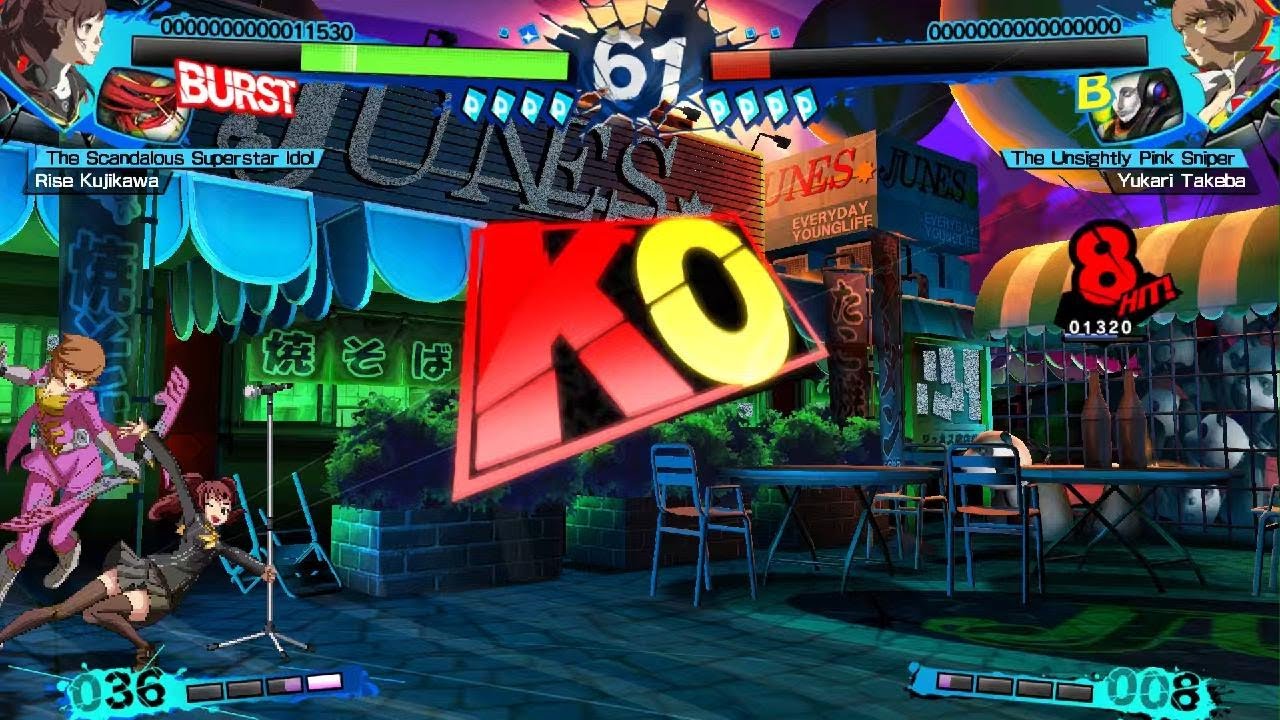 Rise Kujikawa ARCADE MODE Hard difficulty (Persona 4 Arena ULTIMAX)