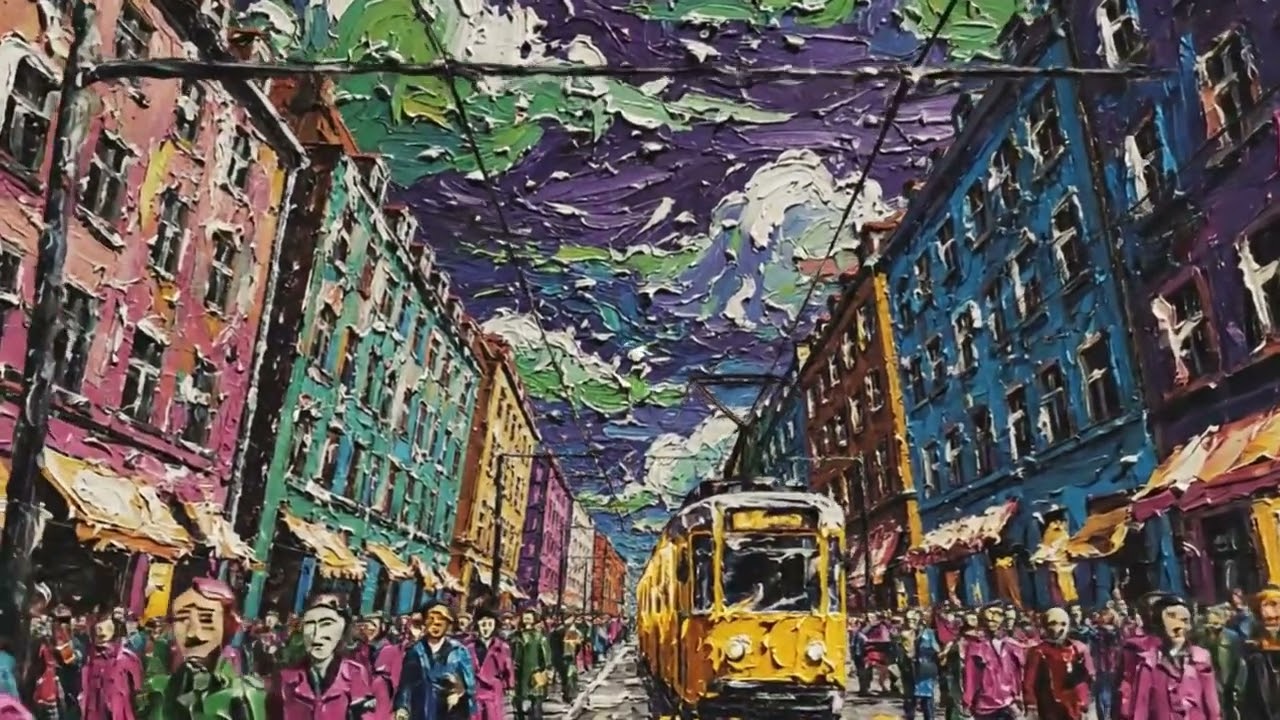 Berlin Street in Motion | Expressionist Art & Dark Jazz for Intense Focus