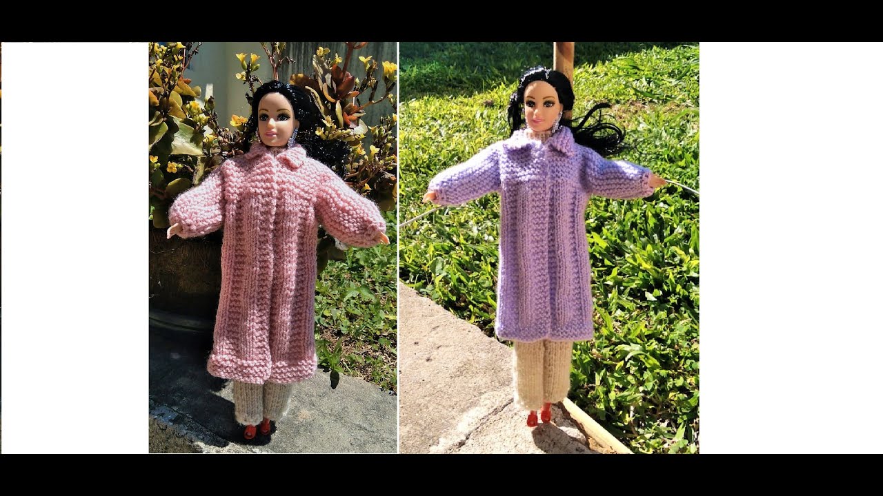 Casaco em tricô para a boneca Barbie