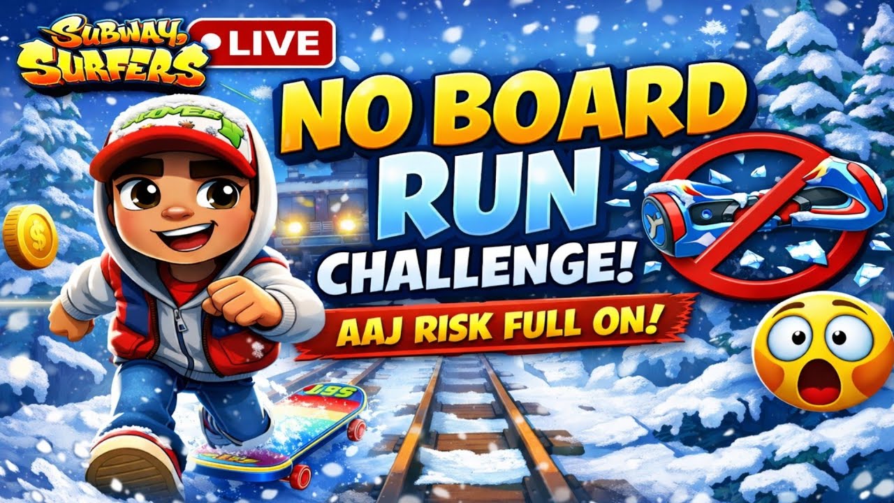 Subway Surfers Live Day 19 | No Board Run Challenge | Aaj Risk Full On! |#uniquegaminglive #hindi