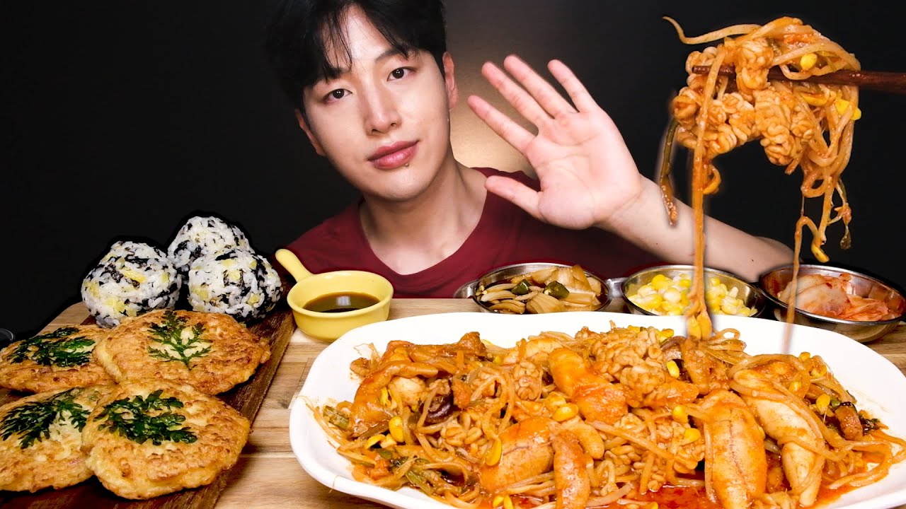 매콤한 알찜에 곤이전 날치알주먹밥 먹방! 마무리는 계란에 김넣고 비빔밥 BRAISED SEAFOOD & SEAFOOD PANCAKE Eating Sounds MUKBANG